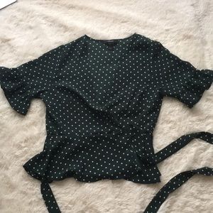 FOREVER 21 POLKA DOT WRAP TOP